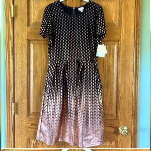 NWT ❤️ Elegant LuLaRoe Amelia Black & Rose Gold/Copper size 2XL